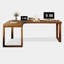 Bureau moderne en bois massif en forme de L-846502415