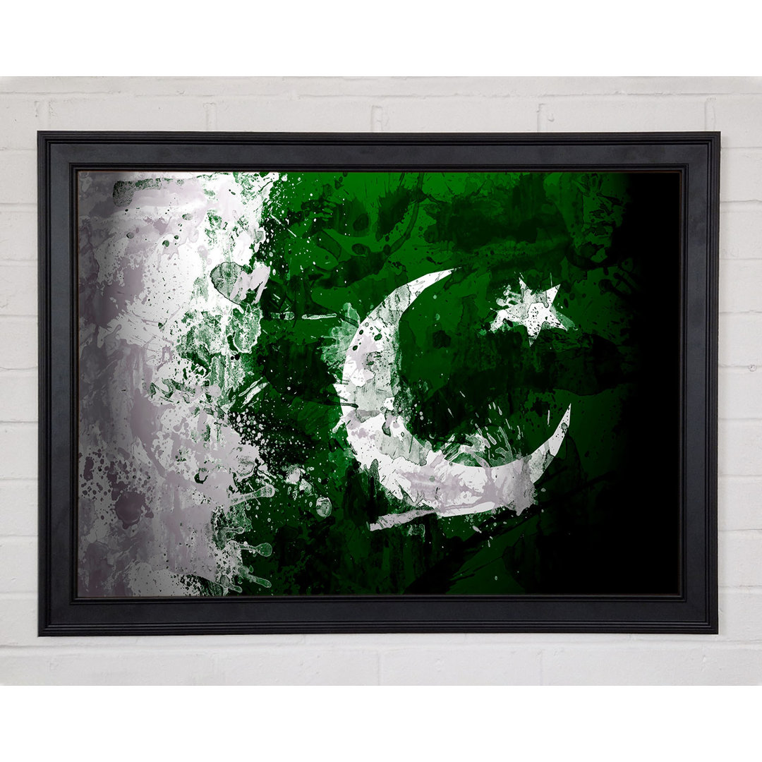 Pakistan Flagge Grunge - Einzelner Bilderrahmen Kunstdrucke