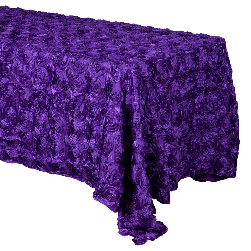 Silvie Floral Polyester Tablecloth, 60" x 48", Purple
