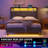 Karo Upholstered Metal Wingback Storage Bed with Headboard, Charging Station and LED Lights-753594849-788990414