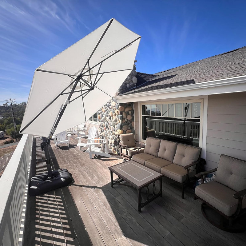 Parasol pour terrasse 11 pi, L 132 po x P 132 po, Blanc