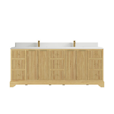 84'' Double Bathroom Vanity with Quartz Top