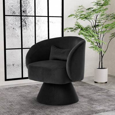Modern Upholstered Swivel Barrel Chair