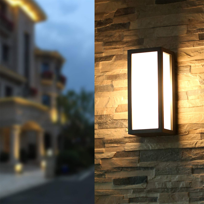 Gordean Black 25cm H Outdoor Flush Mount