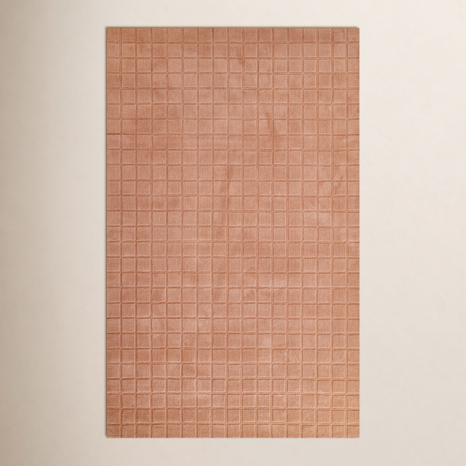 Meile Blush Hand-Loomed Geometric Wool Rug, Rectangle 7'10" x 10'