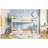 Double-Deck Bed with Stairs, White-1558099632
