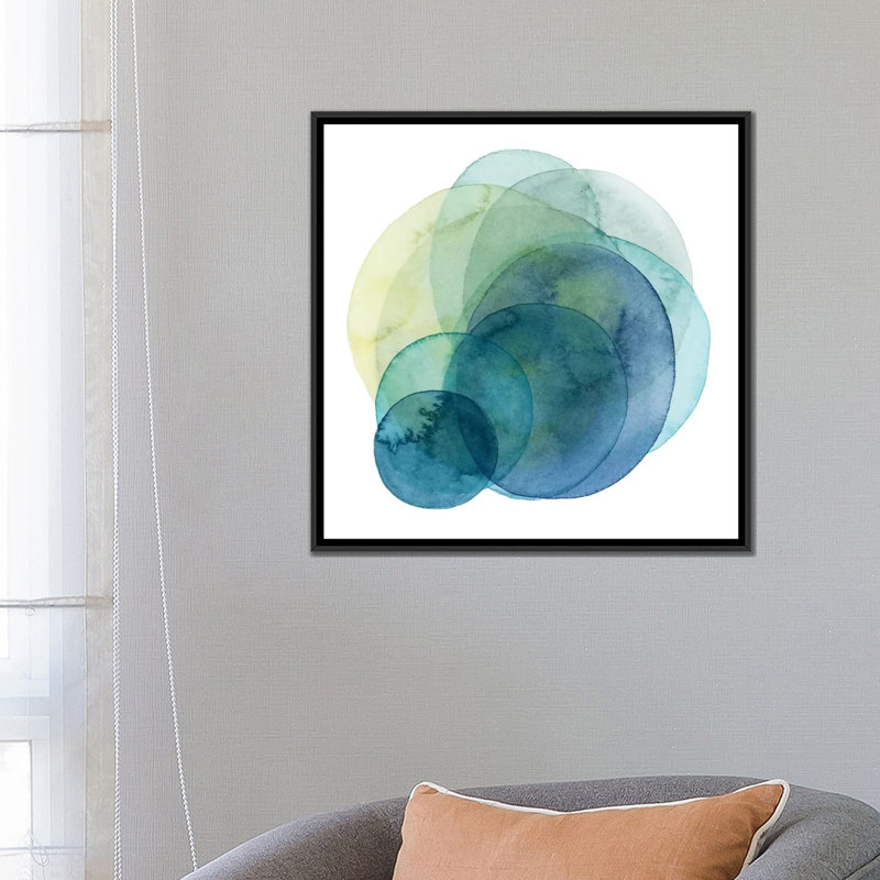 «Evolving Planets IV», impression, H 26 po x l 26 po x P 1,5 po, Toile avec cadre noir, Pas de tapis