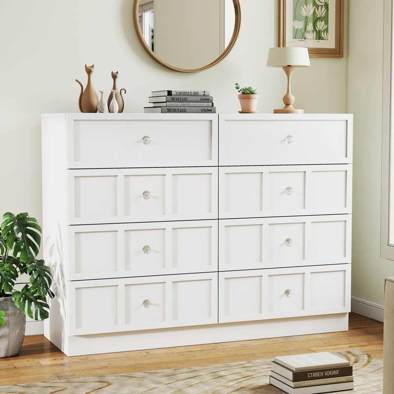 47'' W 8 - Drawer Double Dresser, White