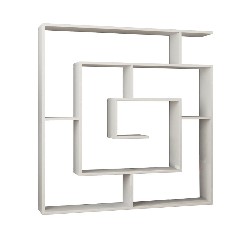 Labirent Bookcase | Modern Maze-Design Freestanding Shelf Unit, White
