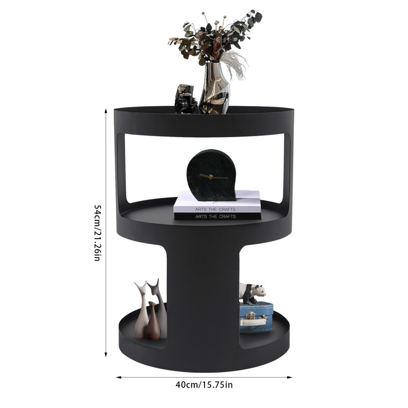 Fernow Side Table Small End Table Modern Nightstand, Black