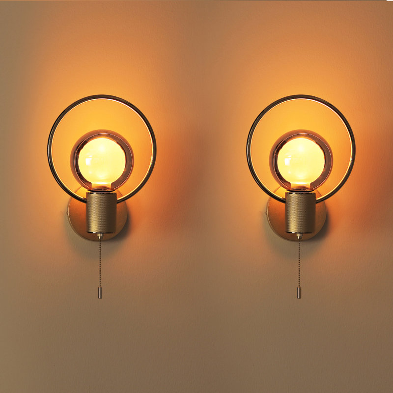 Gold Wall Sconce Set of 2, Gold