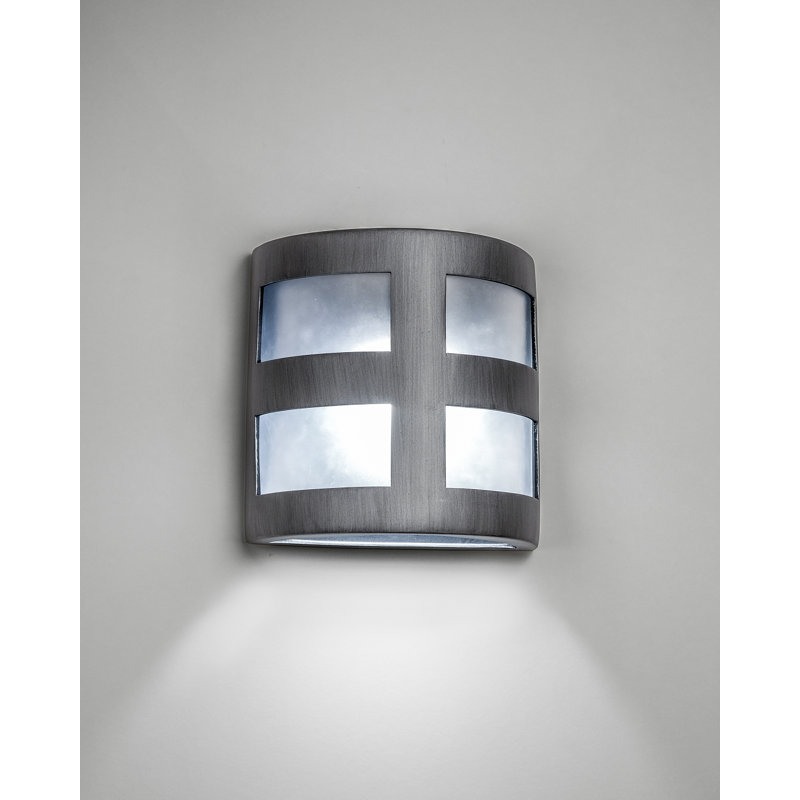 Coan Ceramic Outdoor Wall Light, LED Bulb Included, 9" H x 9.5" W x 5" D, Rubbed Pewter