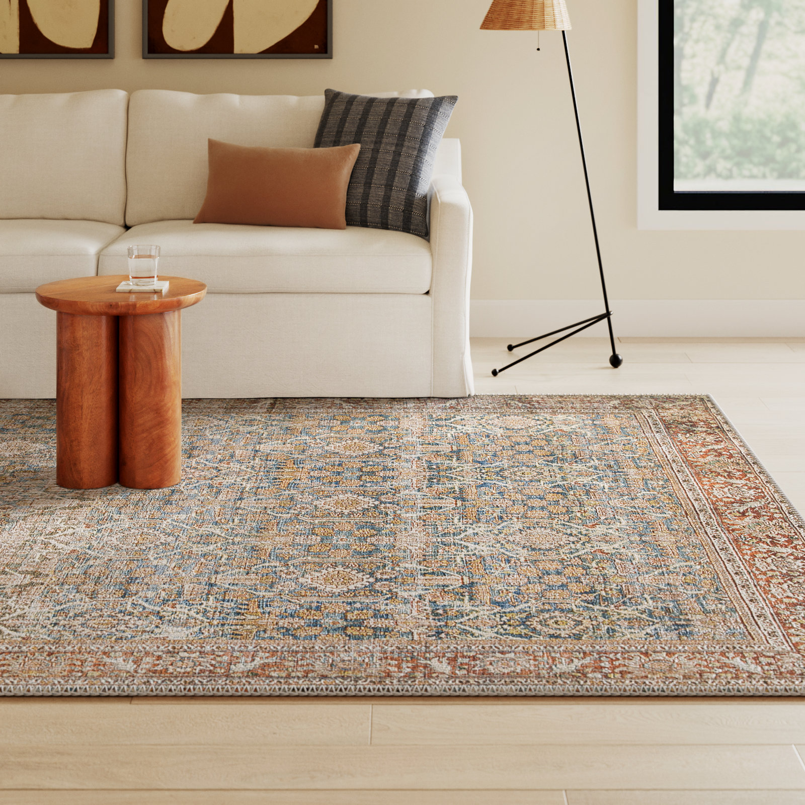 Pratt Ocean Rust Oriental Rug, Rectangle 7'6" x 9'6"