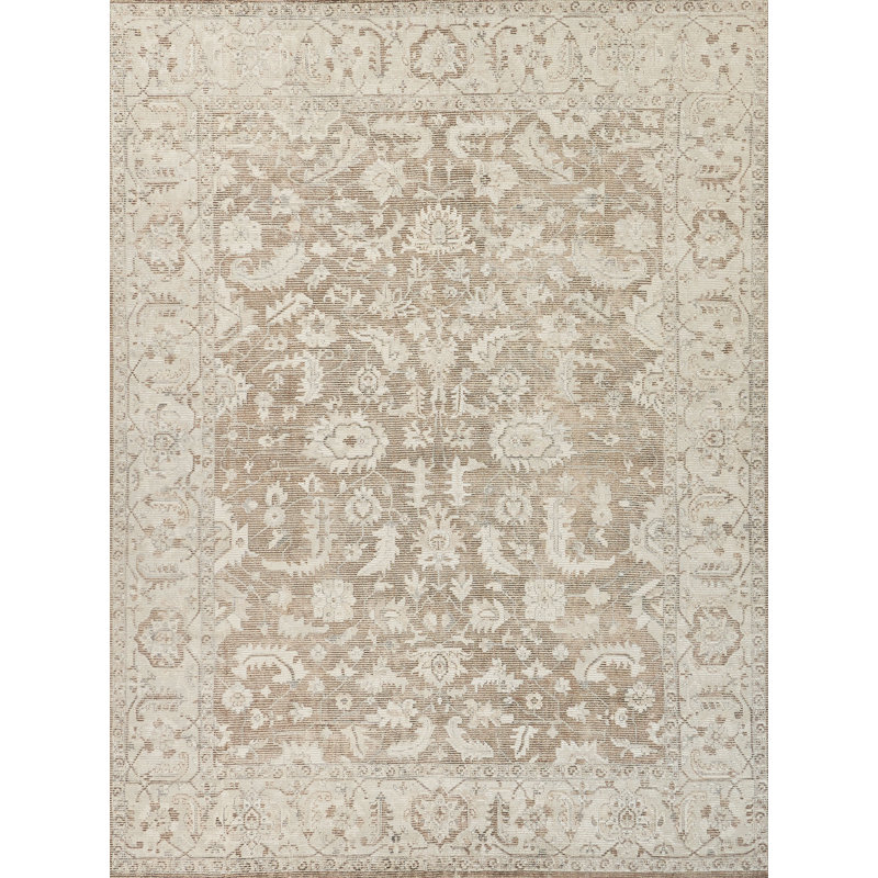 Tuscany Floral Area Rug in Brown, Rectangle 8' x 10'