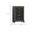 Commode haute Lyla, garniture argentée glam, 4 tiroirs, bois noir