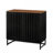 Cabinet with Slatted Grille Striped Door, Modern Style Cabinet, High-Quality MDF and Metal Leg