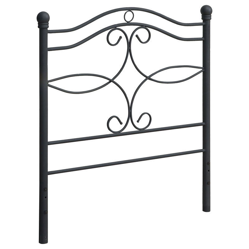 Tête de lit simple en métal avec cadre ouvert noir mat