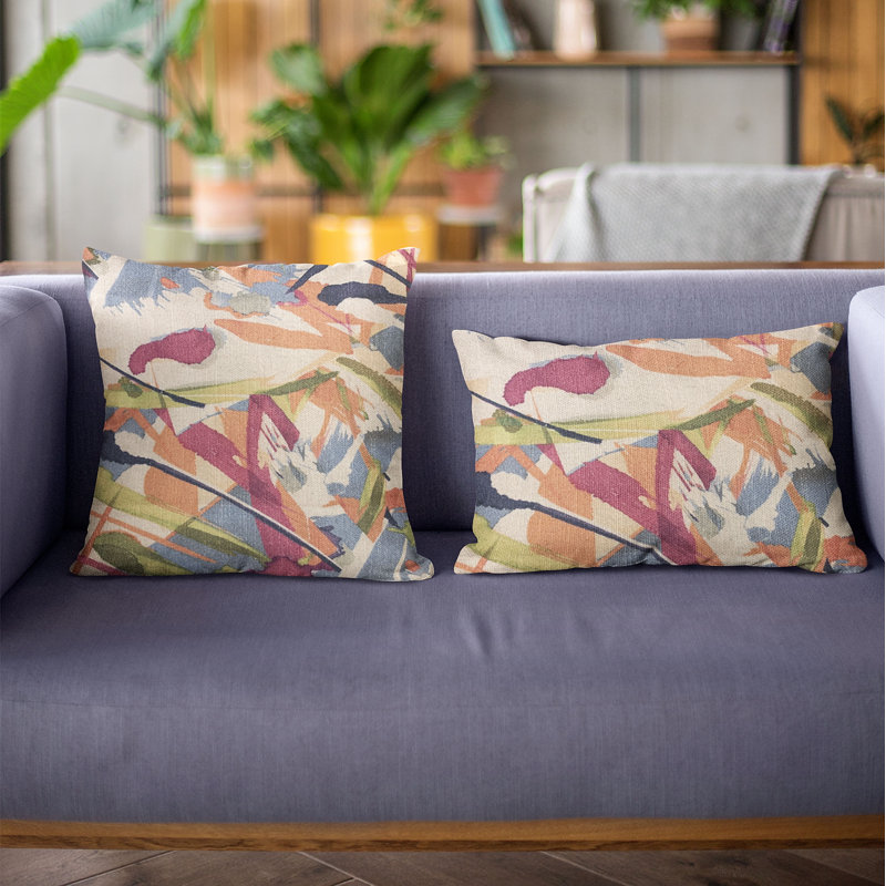 Print Linen Indoor/Outdoor Pillow Cover & Insert, 16" x 16"
