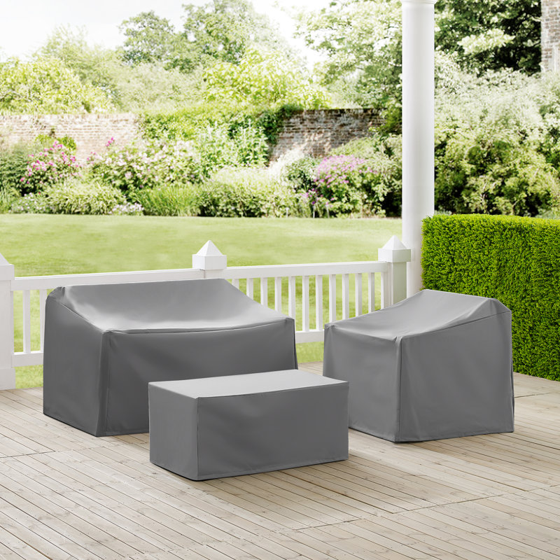 Outdoor Conversation Set Cover, 30" H x 33" W x 36.5" D, Gray