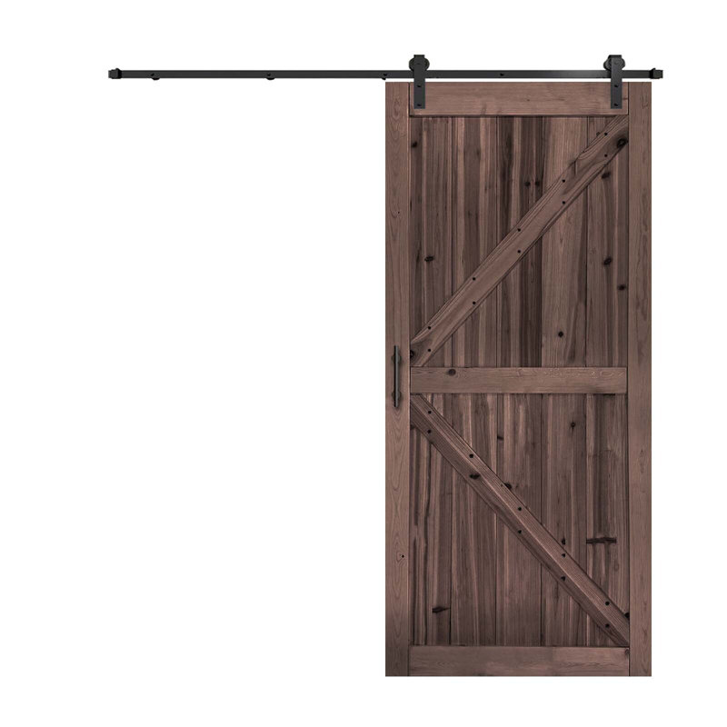 Porte de grange en bois lambrissé brut, 30 po x 84 po