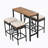 5-Piece Bar Height Table And Four Stools With Cushions, Dining Table Set