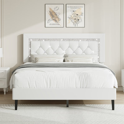 Upholstered Faux Leather Bed