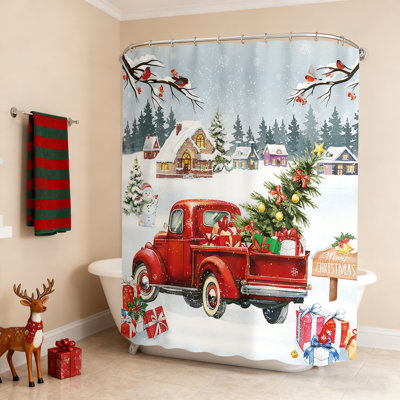 Rideau de douche Rustic Christmas