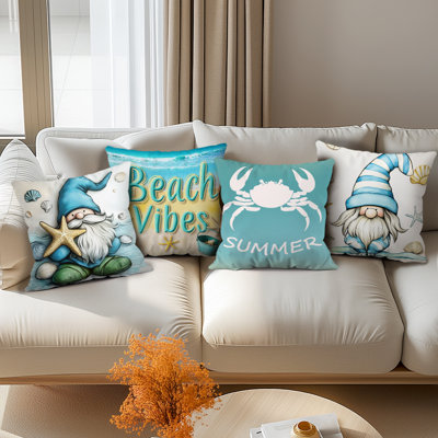 4 Pcs Oceanic Pattern Decorative Pillow Covers