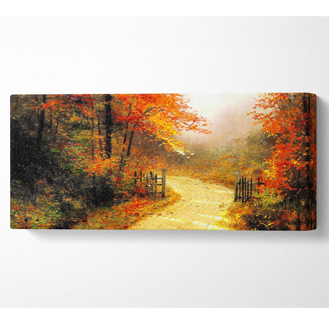 Autumn Lane - Wrapped Canvas Kunstdrucke