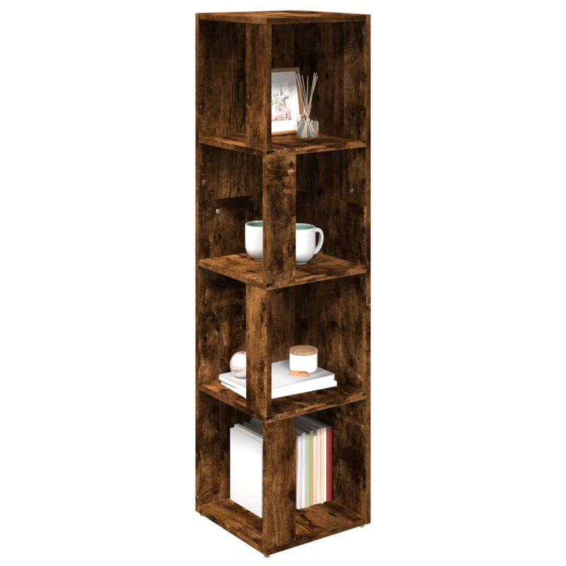 33 cm W Bookcase, (4 Shelves) 100cmH x 33cmW x 33cmD, Smoked Oak