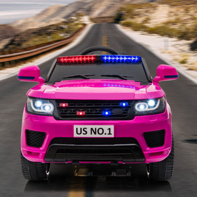12V Kids Ride on Car, Electric Police Cars with Remote Control