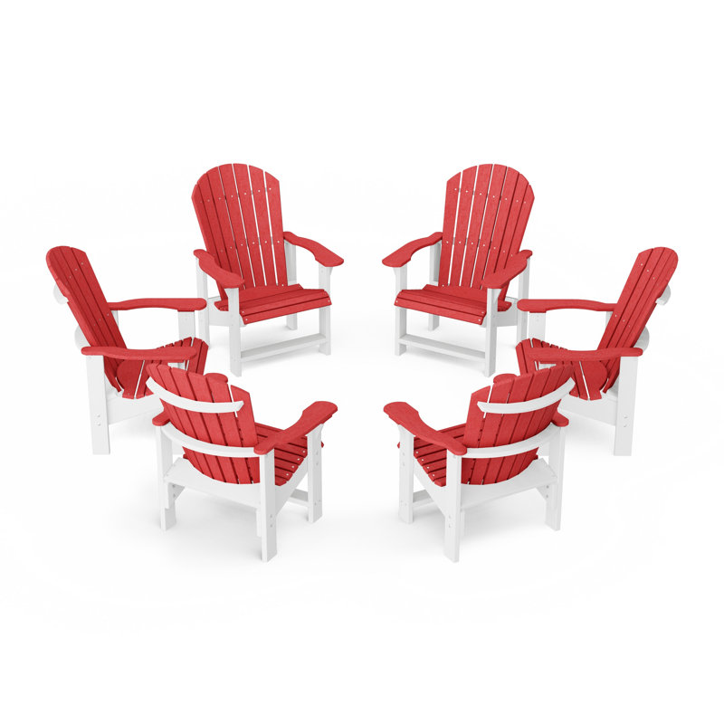 Heritage Upright Adirondack Chairs Set Of 33, Cardinal Red/White