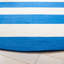 Tapis rayé bleu / ivoire en coton tissé à plat à la main Brookvale-68790959