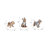 Trinx 3-Pieces Polyresin Cool Dogs Decor Figurines, Gold