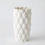 Pillowed Printed Cylinder Vase-Matte White