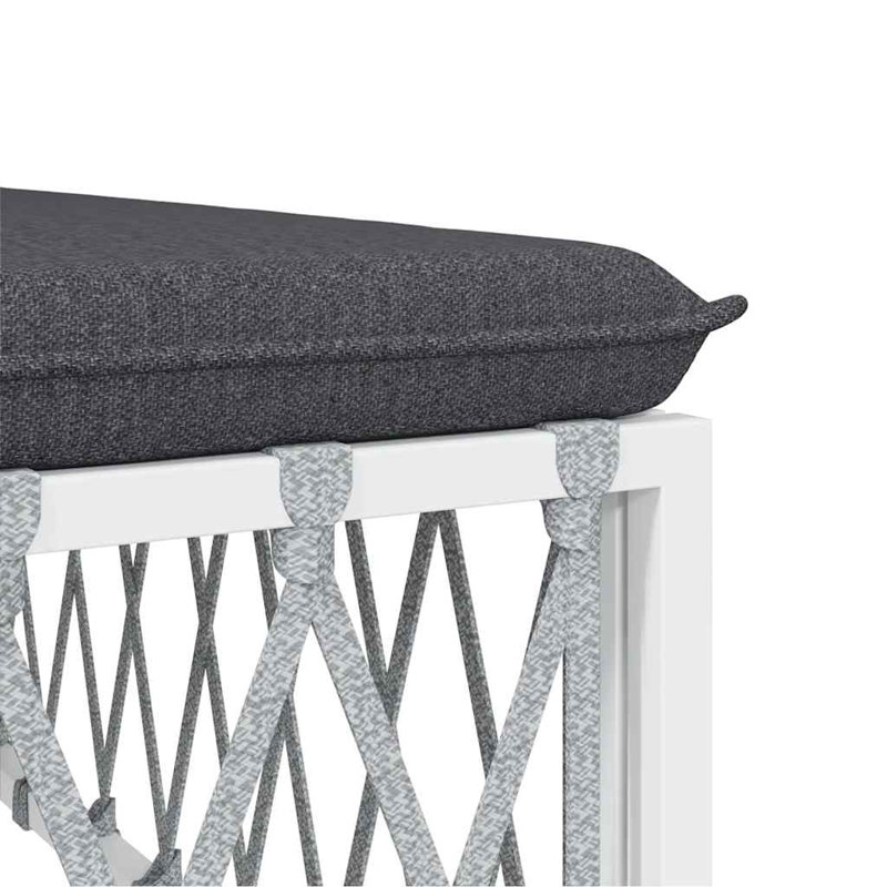 Repose-pieds d'extérieur avec coussin, Blanc