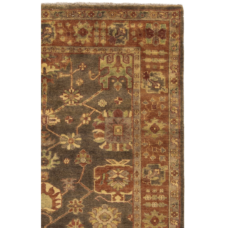 Tapis oriental en laine noué à la main Oushak, Rectangle 9 pi x 12 pi