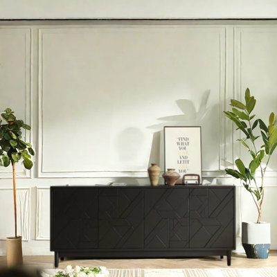 Retro Minimalist Solid Wood Sideboard