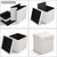 Repose-pieds cubique rembourré avec rangement Taneishia Sorbus Plushy - L 12,25 po - Blanc-719573038