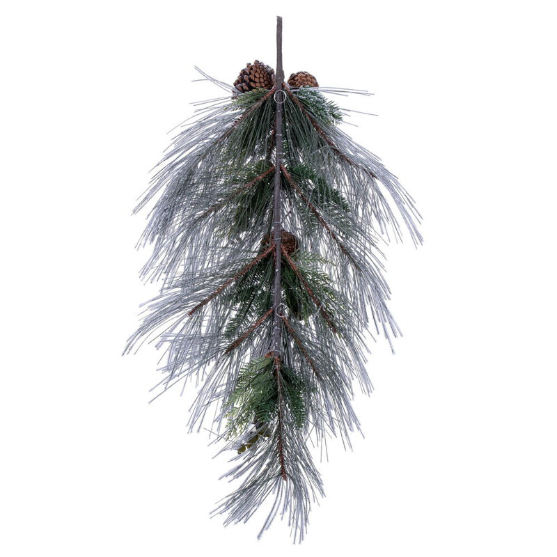 Ophelia & Co. 36" Artificial Flocked Green Long-Needle Christmas Teardrop Unlit.