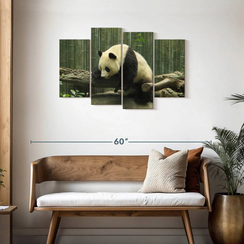 Brampt Panda On A Trunk, 27" H x 43" W