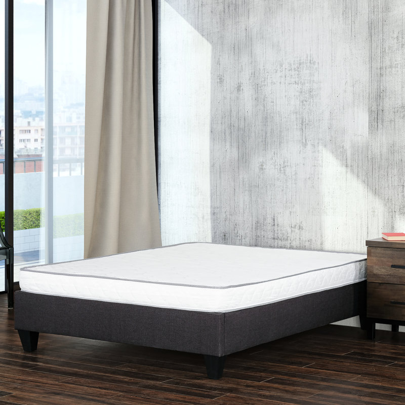 6 po Matelas simple réversible en mousse blanche dans une boîte, double face haute densité, noyau léger en polyuréthane, États-Unis, convenant à divers sommiers de taille de matelas, chambre à coucher de style moderne, installation facile,