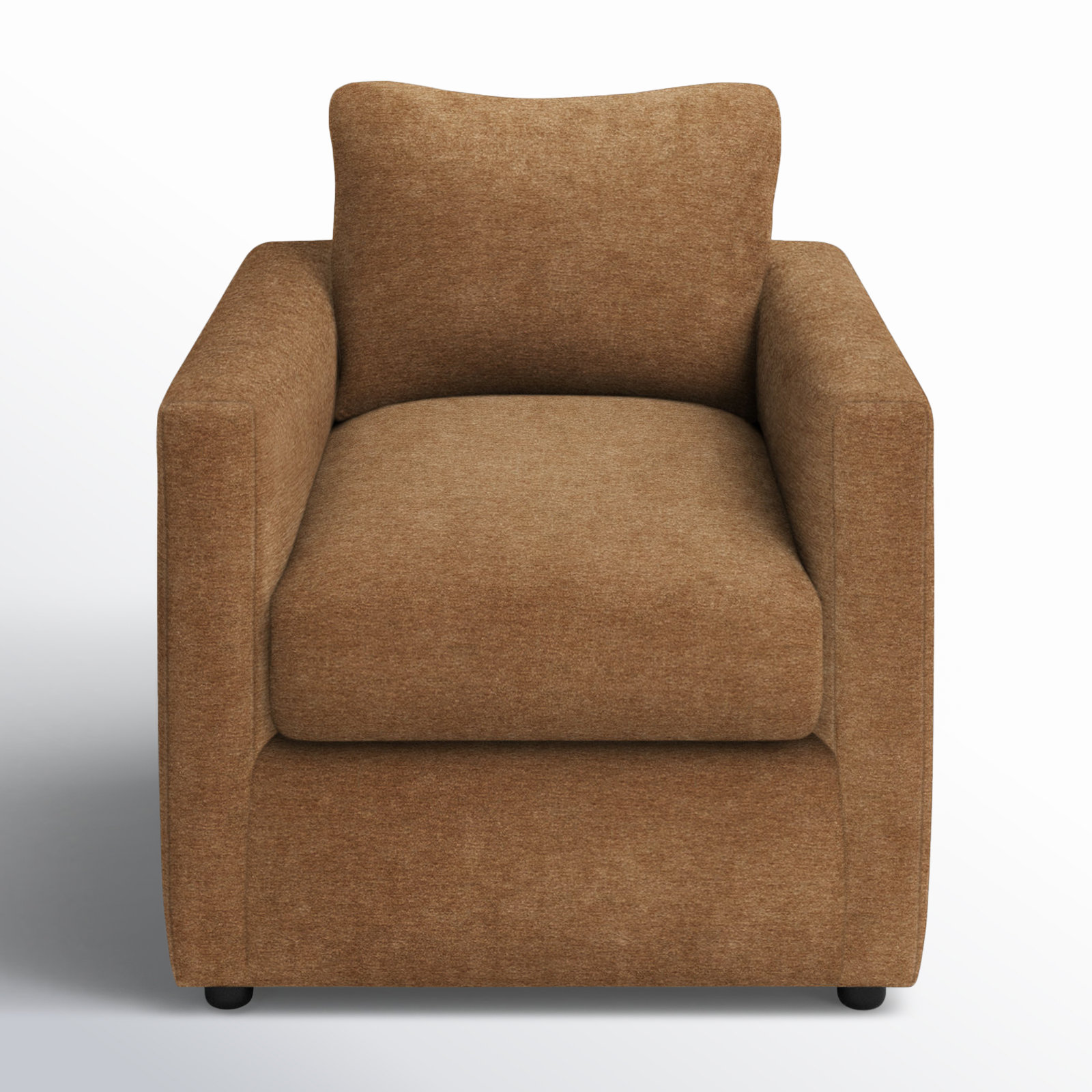 Godwin Upholstered Armchair, Nave Bark Performance Distressed Velvet
