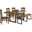 Ensemble repas en bois massif de six articles Gaige