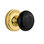 Black Porcelain Interior Mortise Door Knob with Classic Rosette