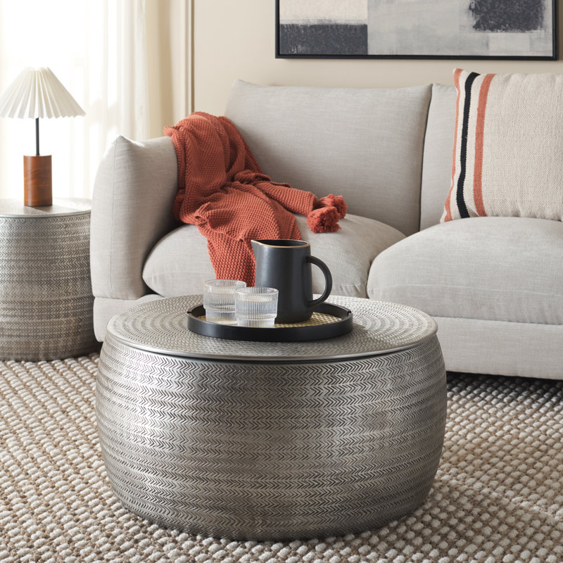 Nuckles Coffee Table With Storage, Silver