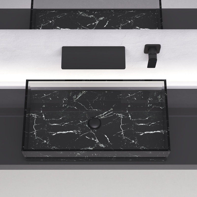 Waterfall Bathroom Sink Faucet, Matte Black