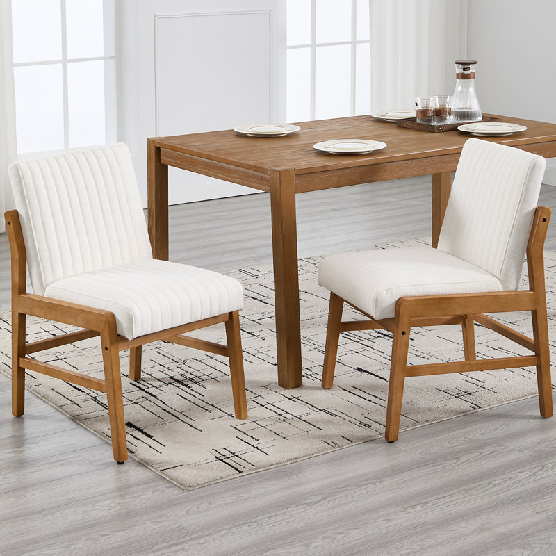 Chaises de salle à manger rembourrées modernes avec dossier, avec structure en bois massif, pour la salle à manger / salon