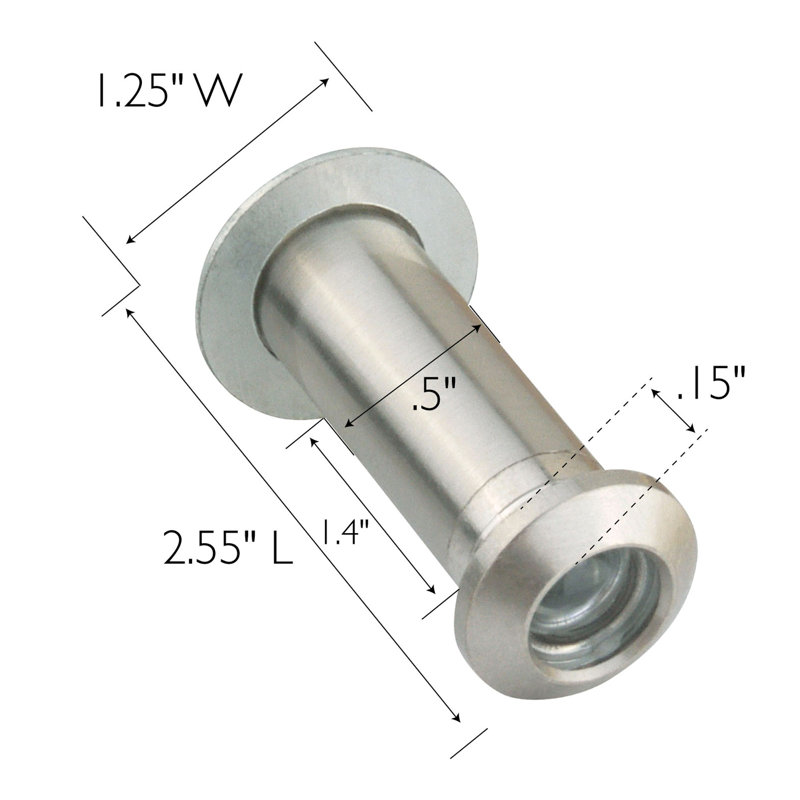 Satin Nickel Adjustable Door Viewer Peephole 2-Pack