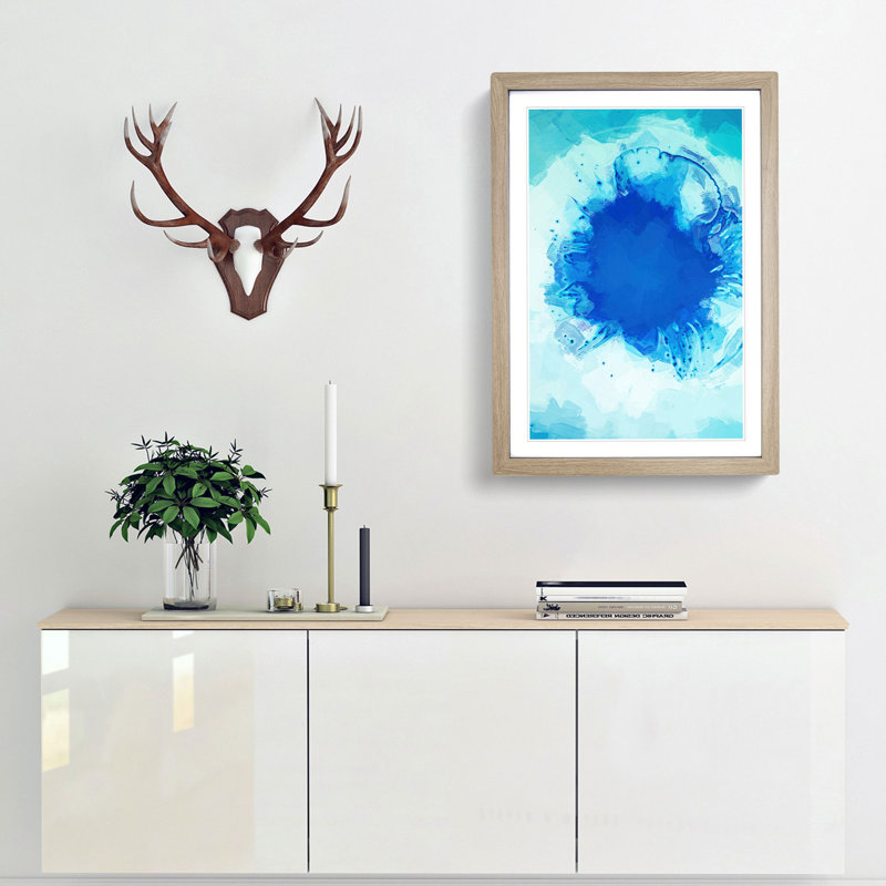 Impossible View in Abstract - Framed Print, 76cm H x 50cm W x 2cm D, Oak